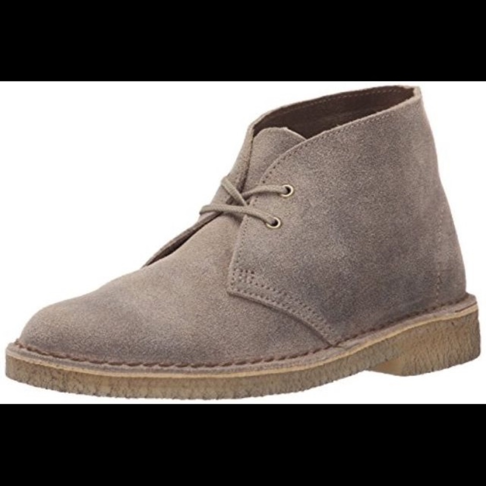 Clarks Taupe Suede Desert Ankle Boots
